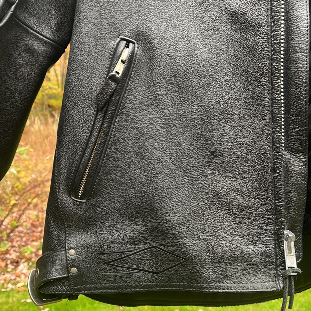 Genuine Leather Power Trip Motorcycle Jacket Gem